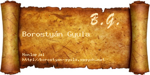 Borostyán Gyula névjegykártya